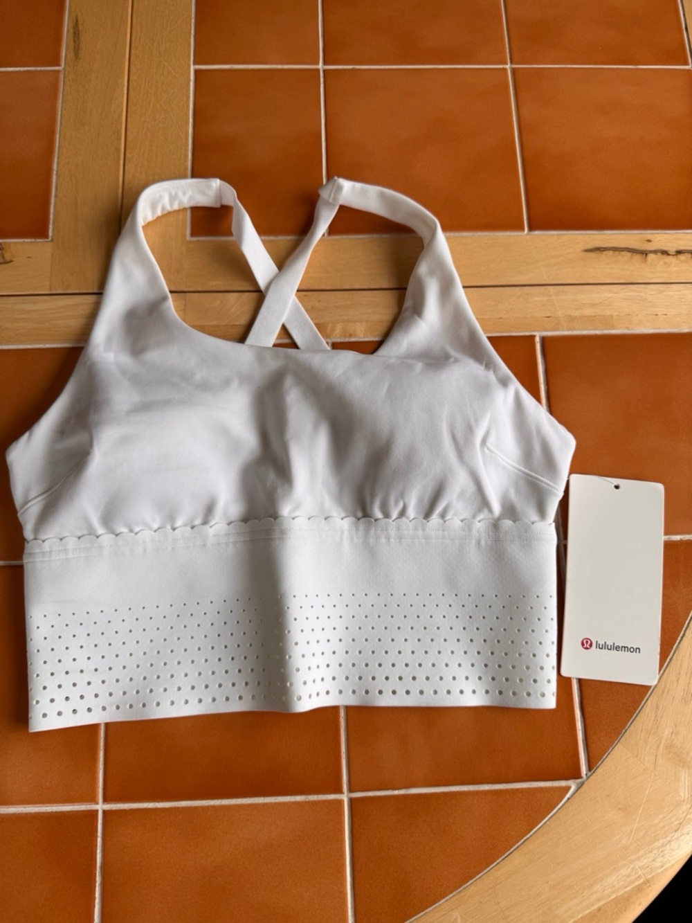 Lululemon NWT Why We Made This Ventilated Tennis Tank Bra White Medium